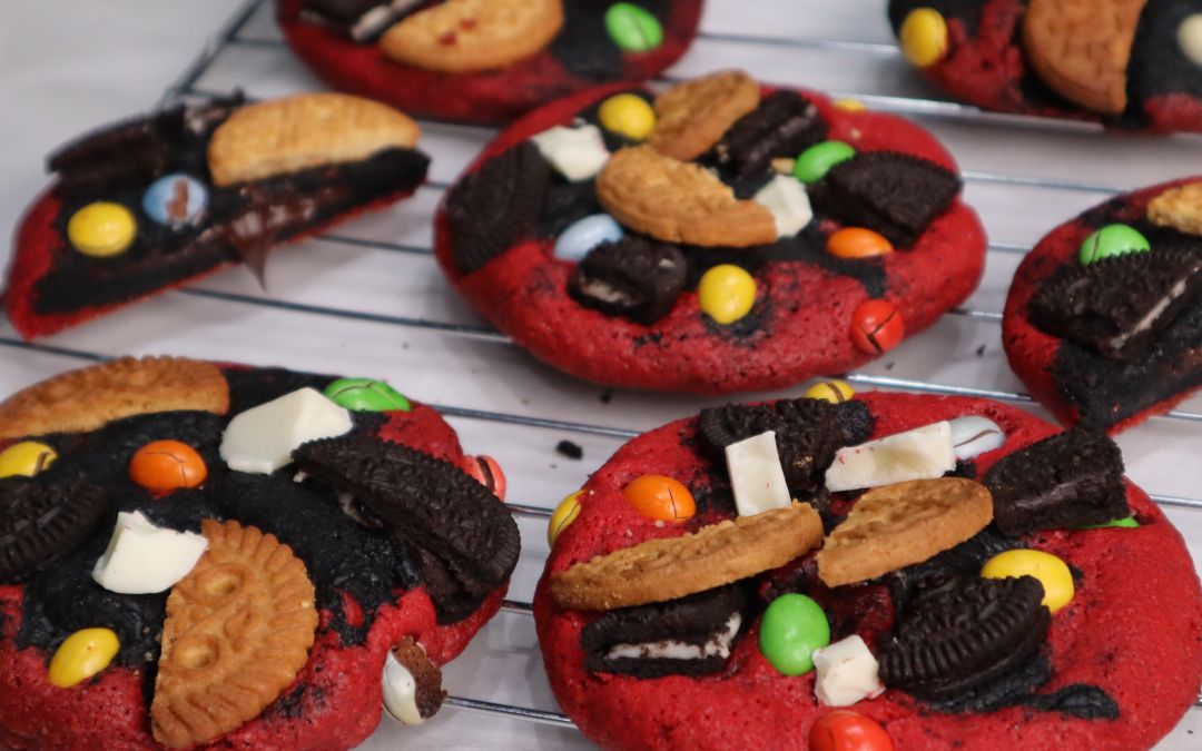 Red Velvet Monster Cookies